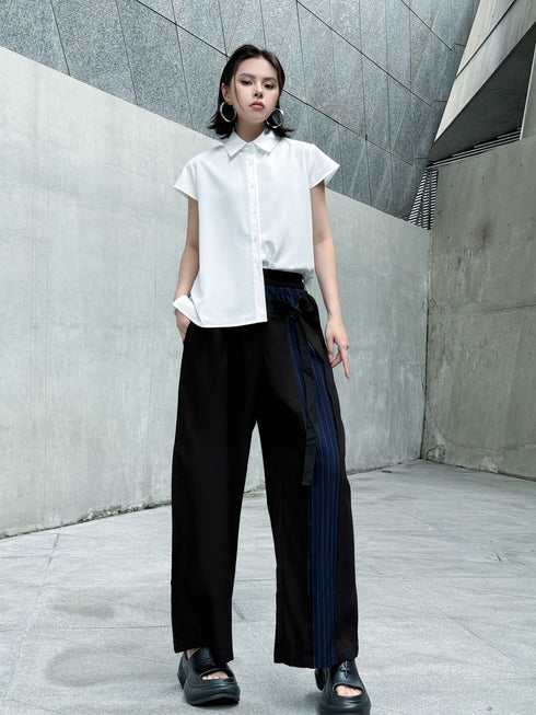 Stripe Panel Wide Pants